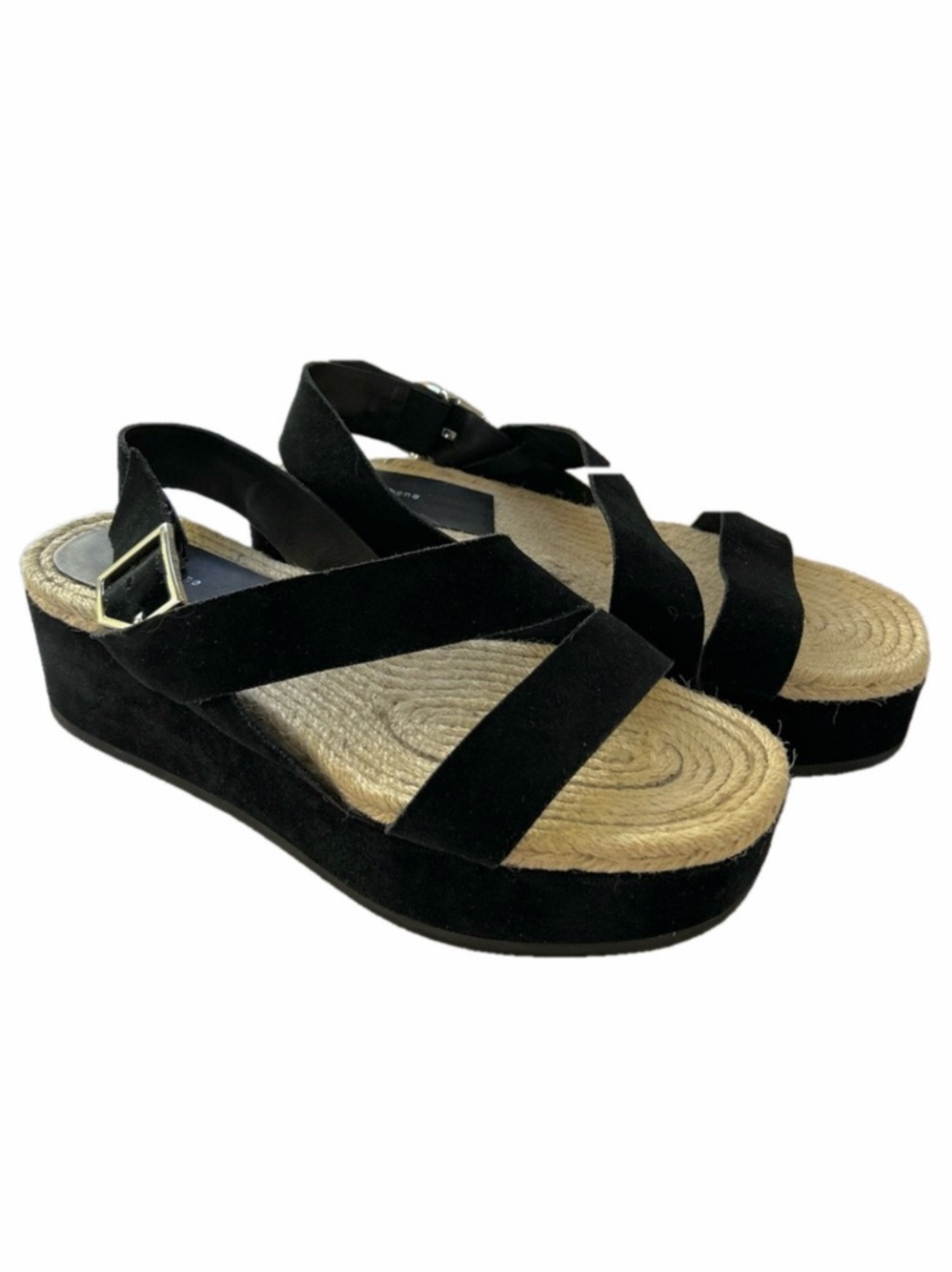 Rag & Bone Megan Espadrille Black Size 40 Sandals Suede Platform Shoes
